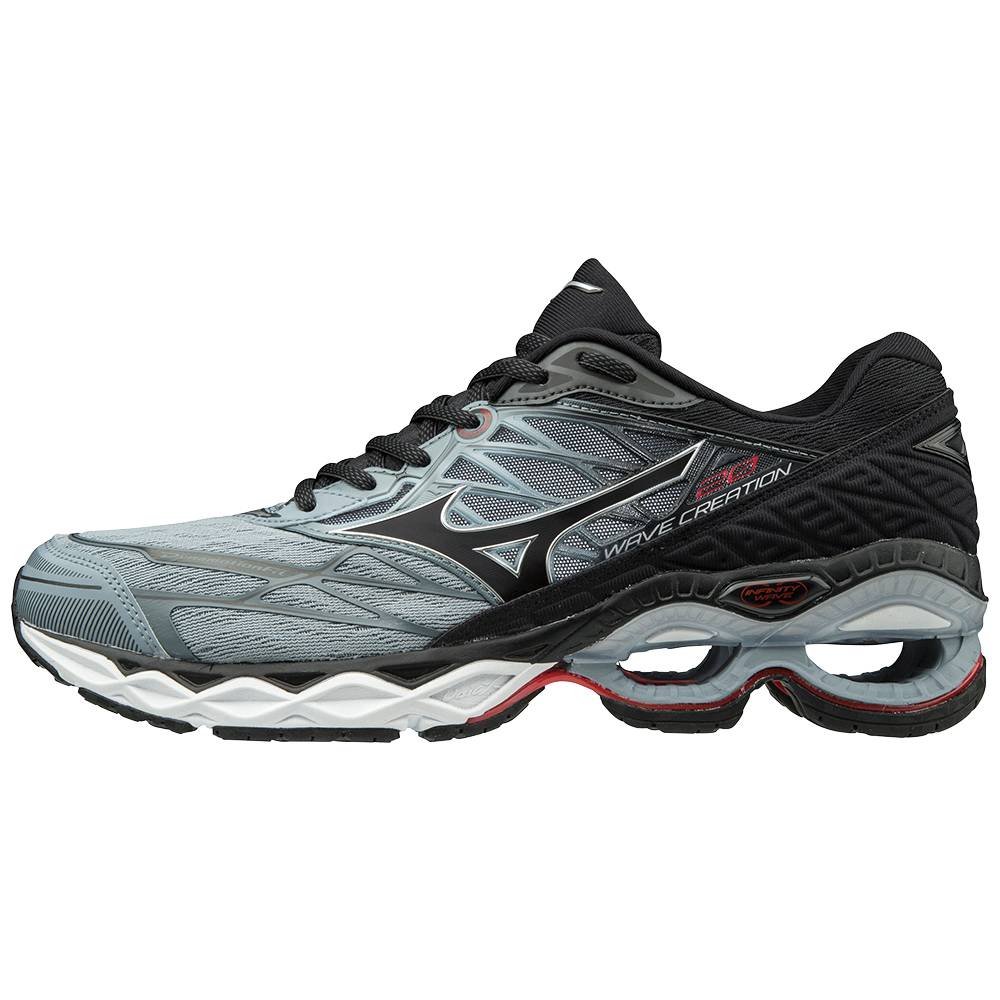Panske Bezecke Topanky Mizuno Wave Creation 20 Siva/Čierne Vypredaj UEZR16938